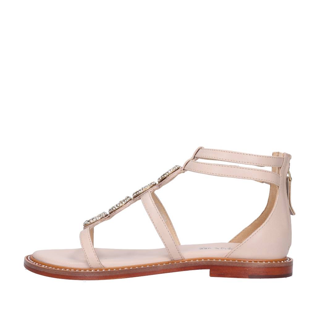 EMANUELLE VEE Sandali in pelle e strass Outlet