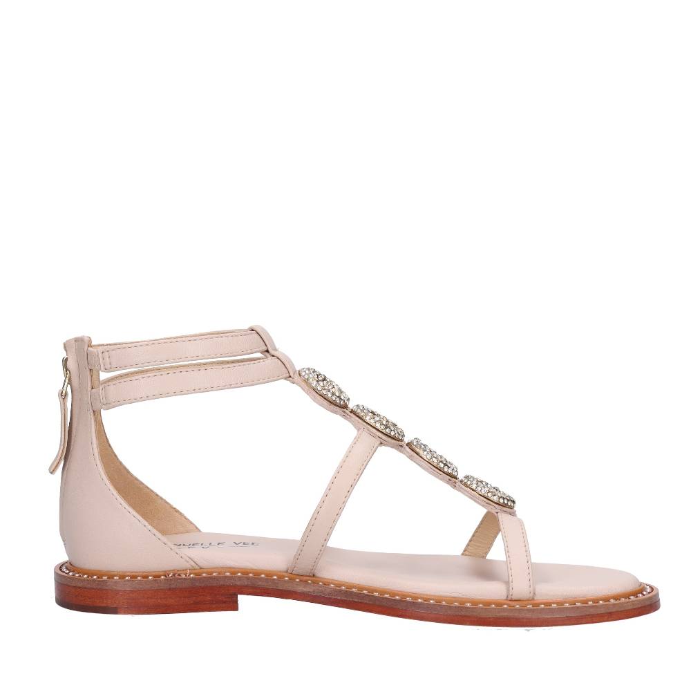 EMANUELLE VEE Sandali in pelle e strass Outlet