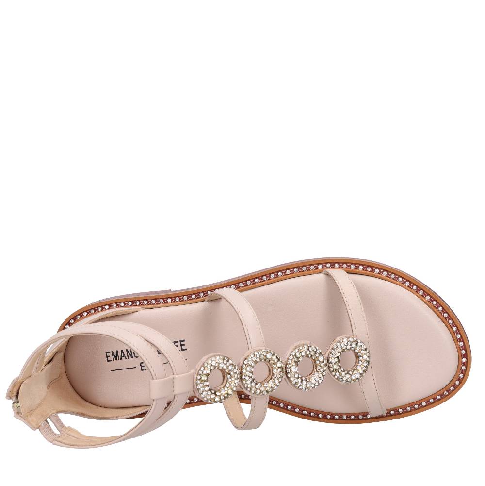 EMANUELLE VEE Sandali in pelle e strass Outlet