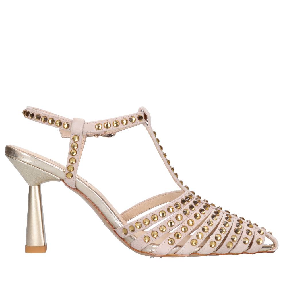 EMANUELLE VEE Décolleté in pelle e strass Hotsell