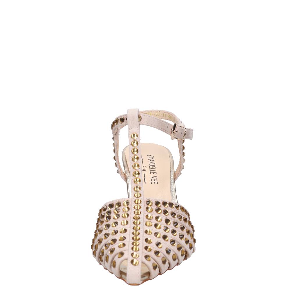 EMANUELLE VEE Décolleté in pelle e strass Hotsell