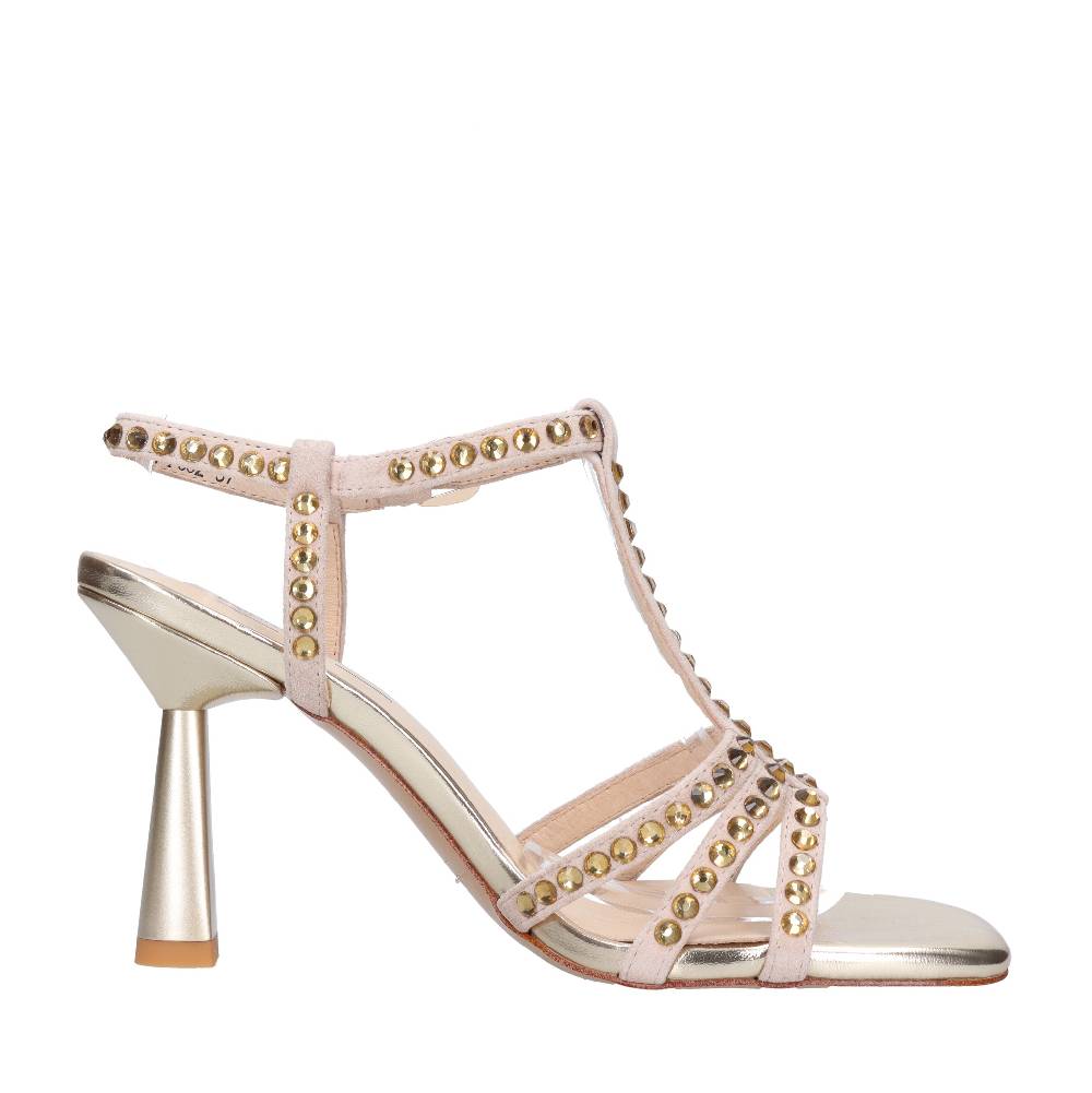 EMANUELLE VEE Sandali in pelle e strass Saldi Di Fabbrica