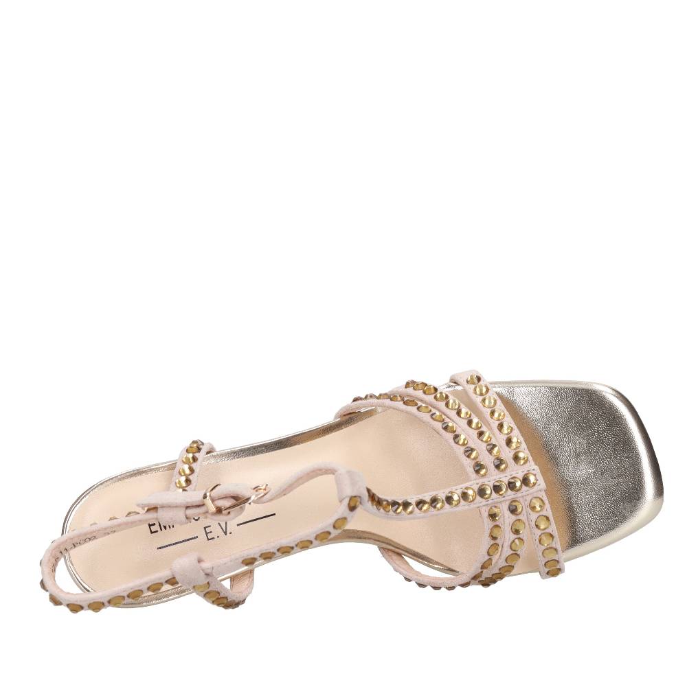 EMANUELLE VEE Sandali in pelle e strass Saldi Di Fabbrica