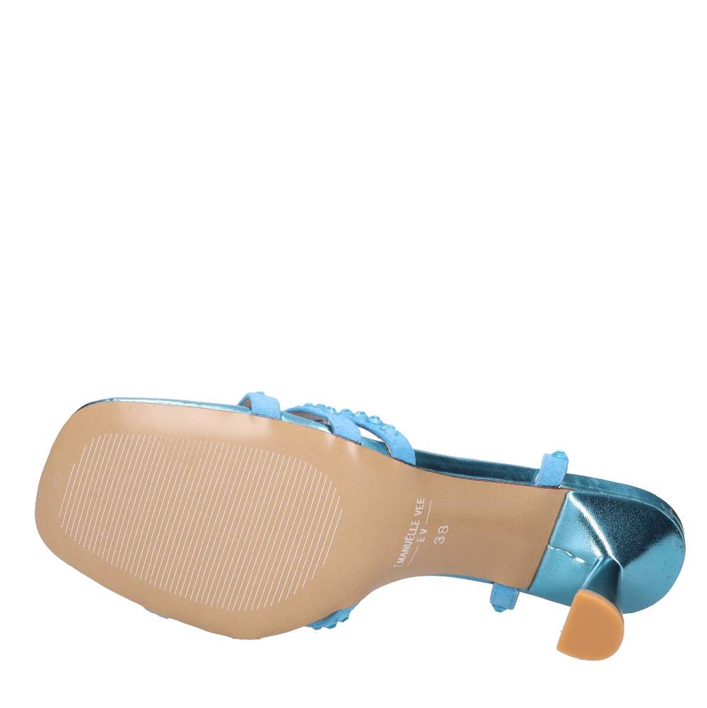 EMANUELLE VEE Sandali in pelle e strass Offerte esclusive