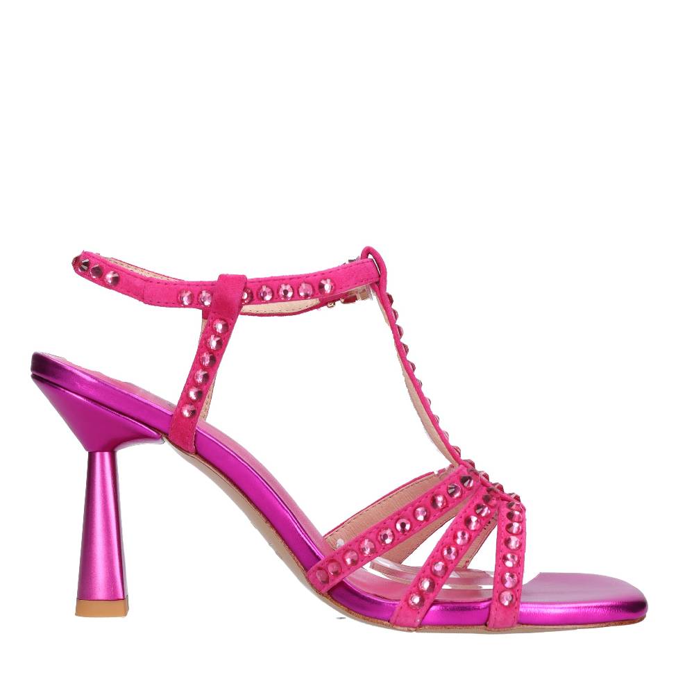 EMANUELLE VEE Sandali in pelle e strass Negozio