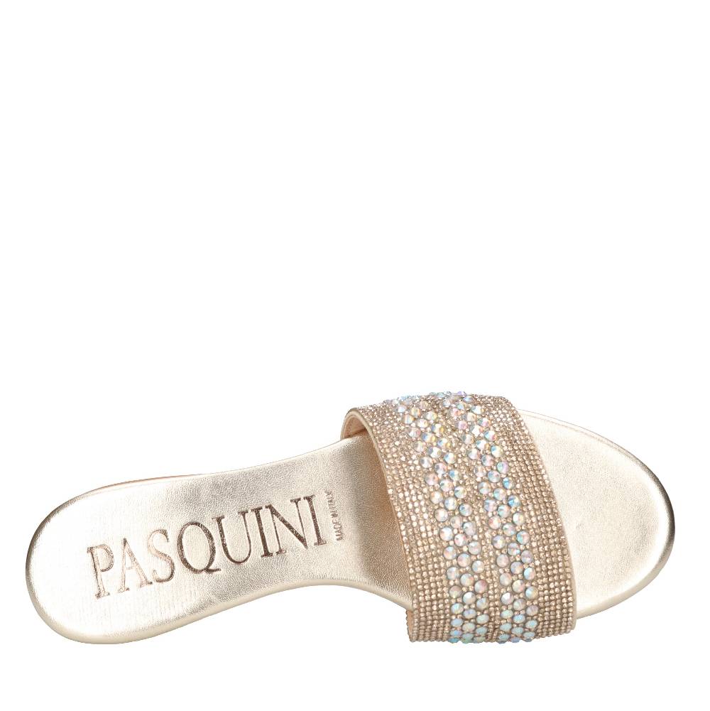 PASQUINI Mules in pelle e strass Outlet