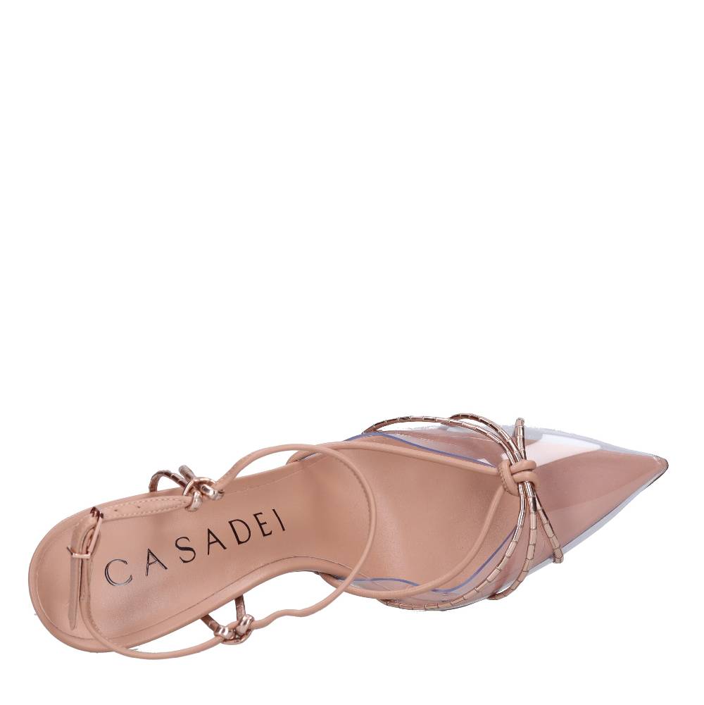 CASADEI Décolleté Slingback in pelle e plexiglass Soddisfazione Garantita