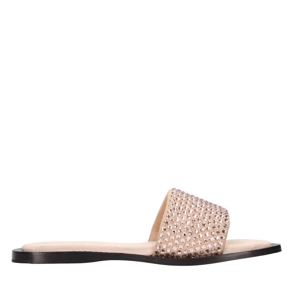 EDDY DANIELE Mules in camoscio e strass In Saldo