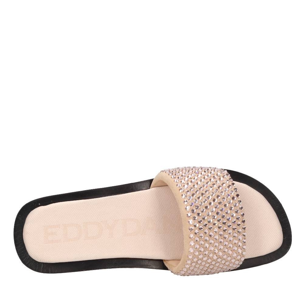 EDDY DANIELE Mules in camoscio e strass In Saldo