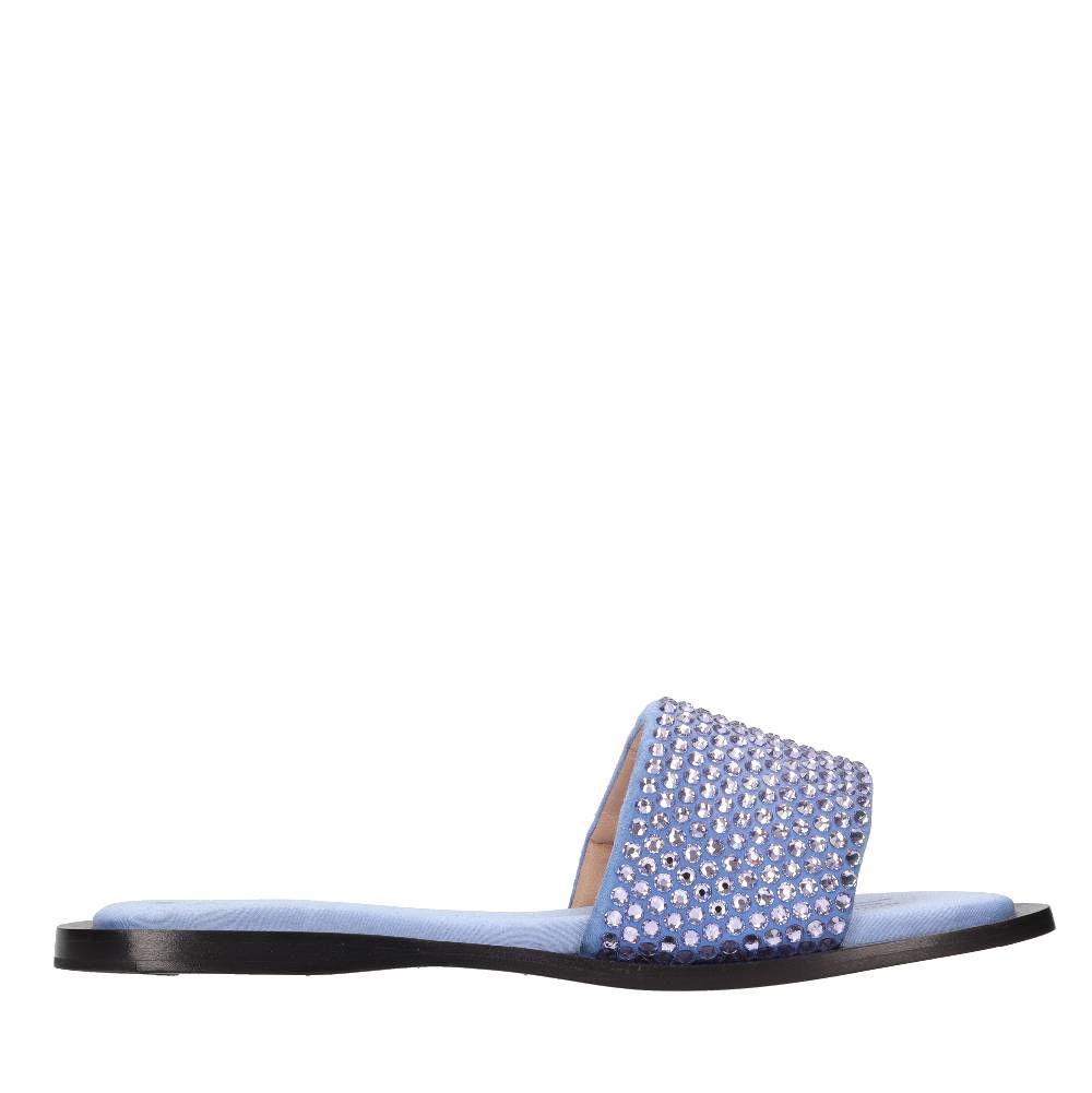 EDDY DANIELE Mules in camoscio e strass Nuova