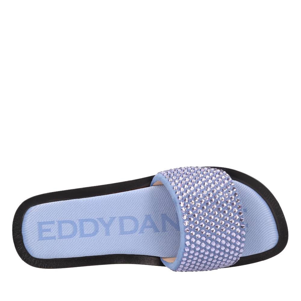 EDDY DANIELE Mules in camoscio e strass Nuova