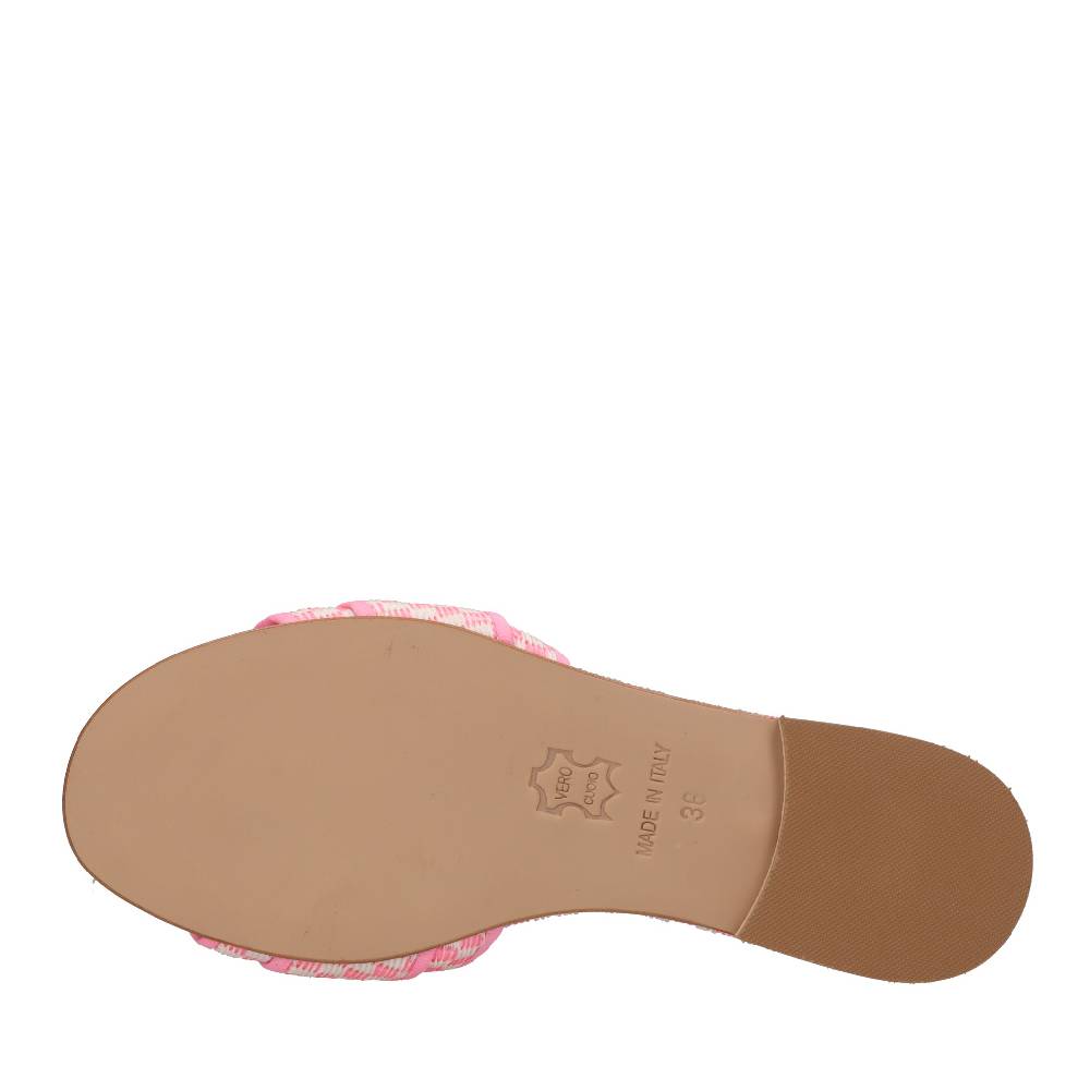 EMANUELA CARUSO Mules in rafia e tessuto Fornitura limitata