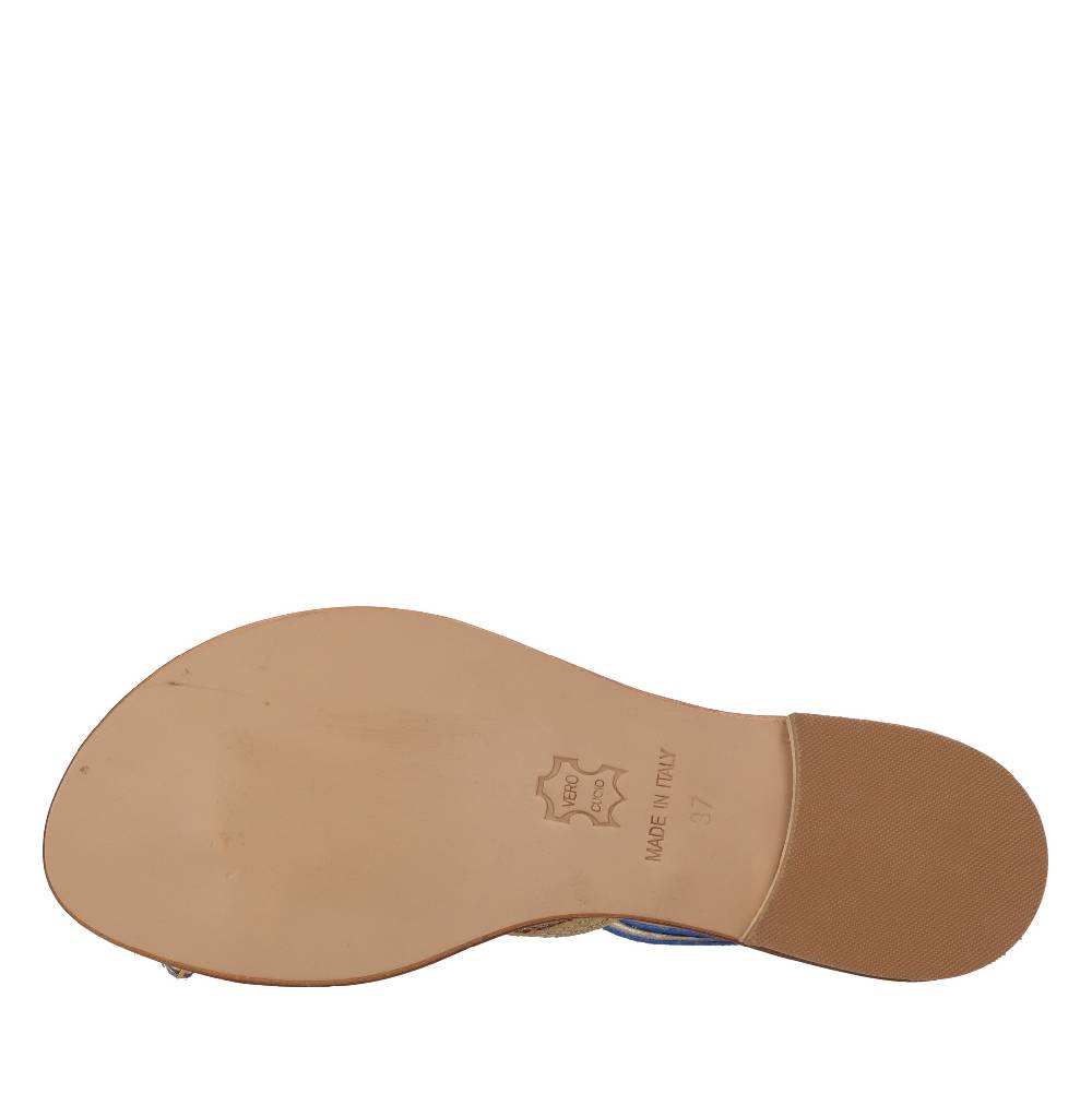 EMANUELA CARUSO Sandali flat infradito in pelle 2025