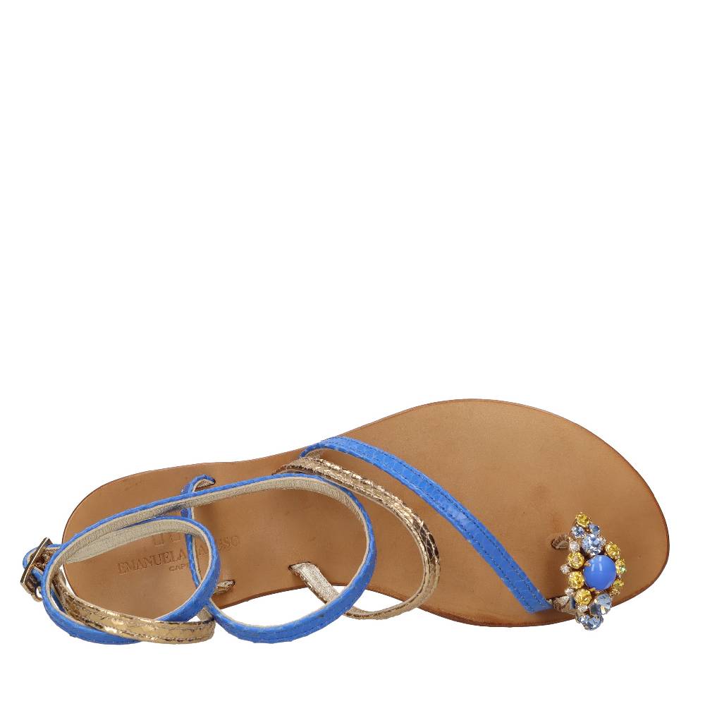 EMANUELA CARUSO Sandali flat infradito in pelle 2025