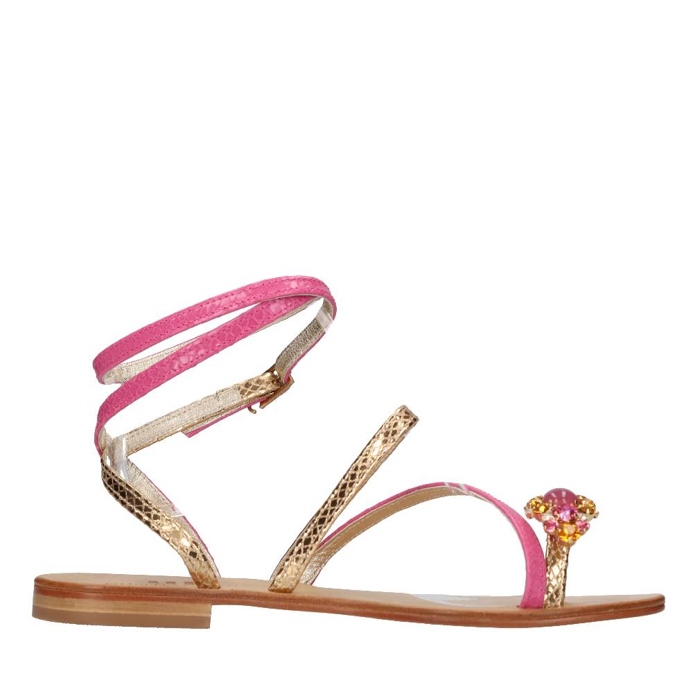 EMANUELA CARUSO Sandali flat infradito in pelle In Linea
