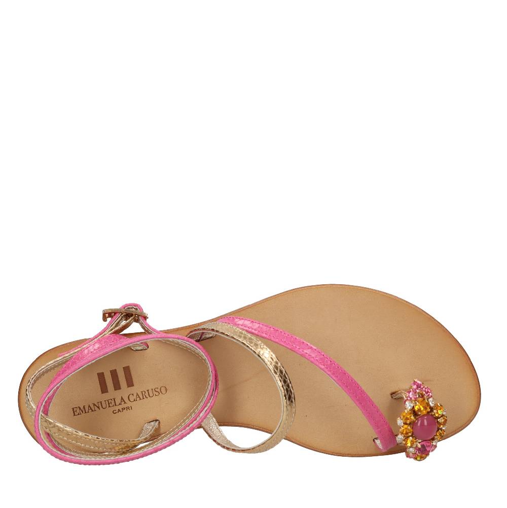EMANUELA CARUSO Sandali flat infradito in pelle In Linea