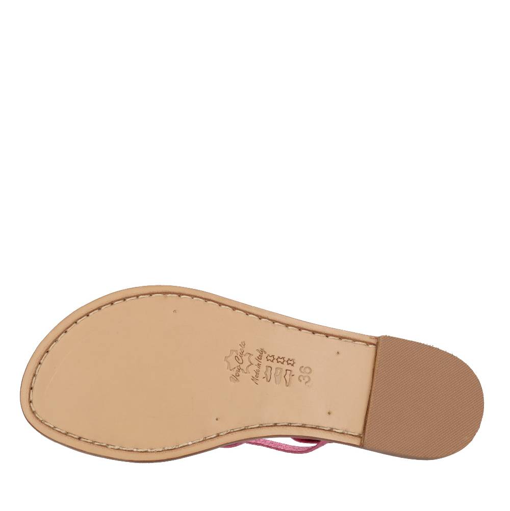 EMANUELA CARUSO Sandali flat infradito in pelle Qualità