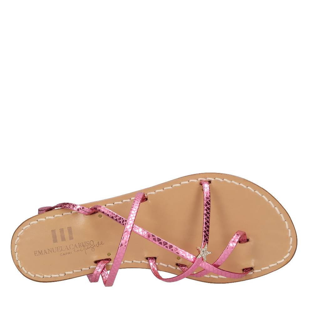 EMANUELA CARUSO Sandali flat infradito in pelle Qualità