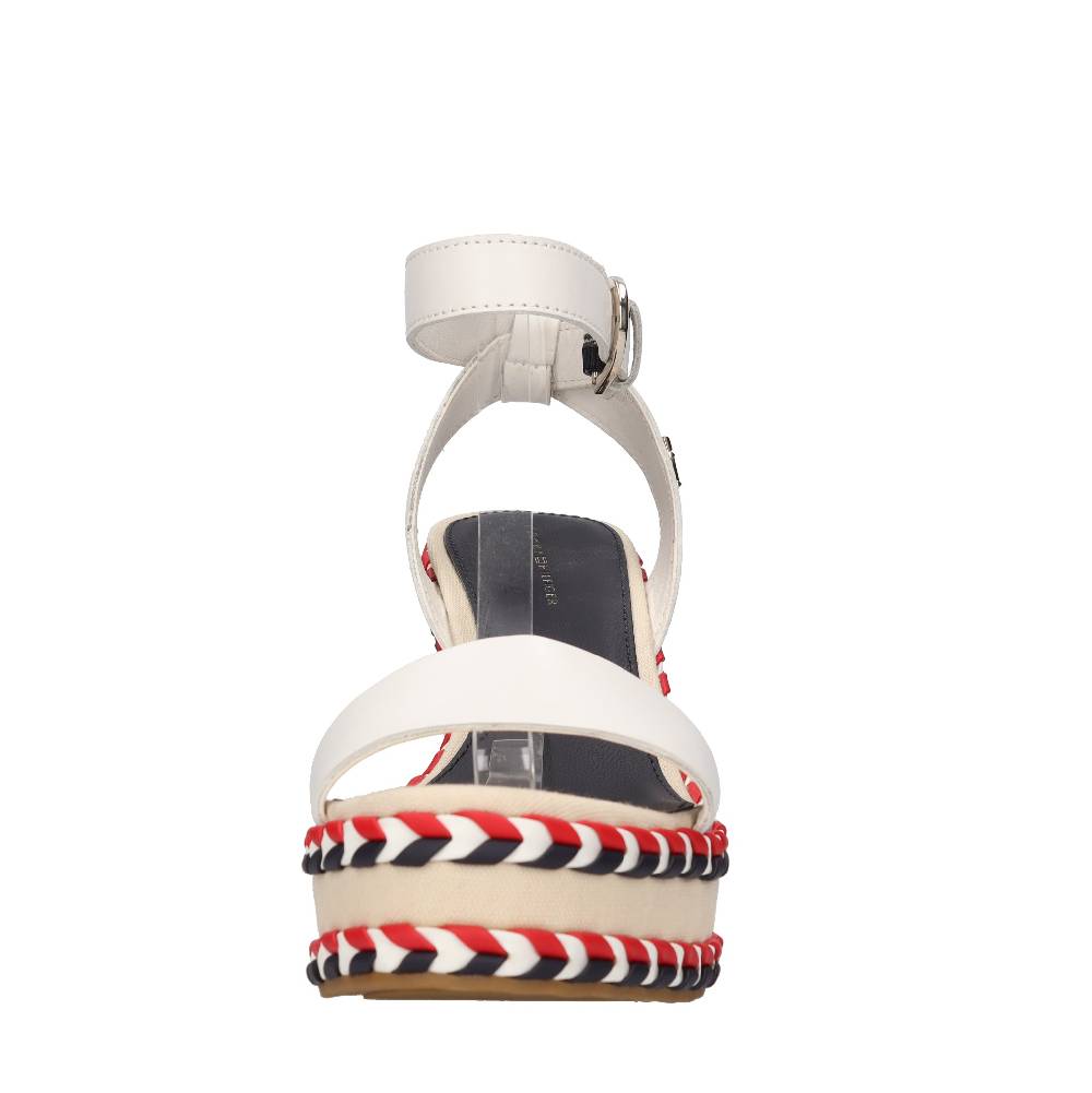 TOMMY HILFIGER Sandali con zeppa in pelle Prezzo Ridotto