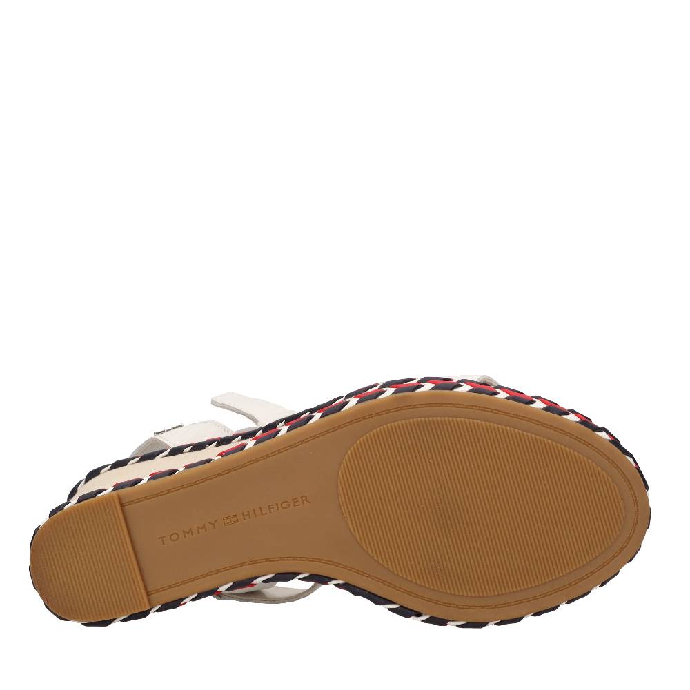 TOMMY HILFIGER Sandali con zeppa in pelle Prezzo Ridotto