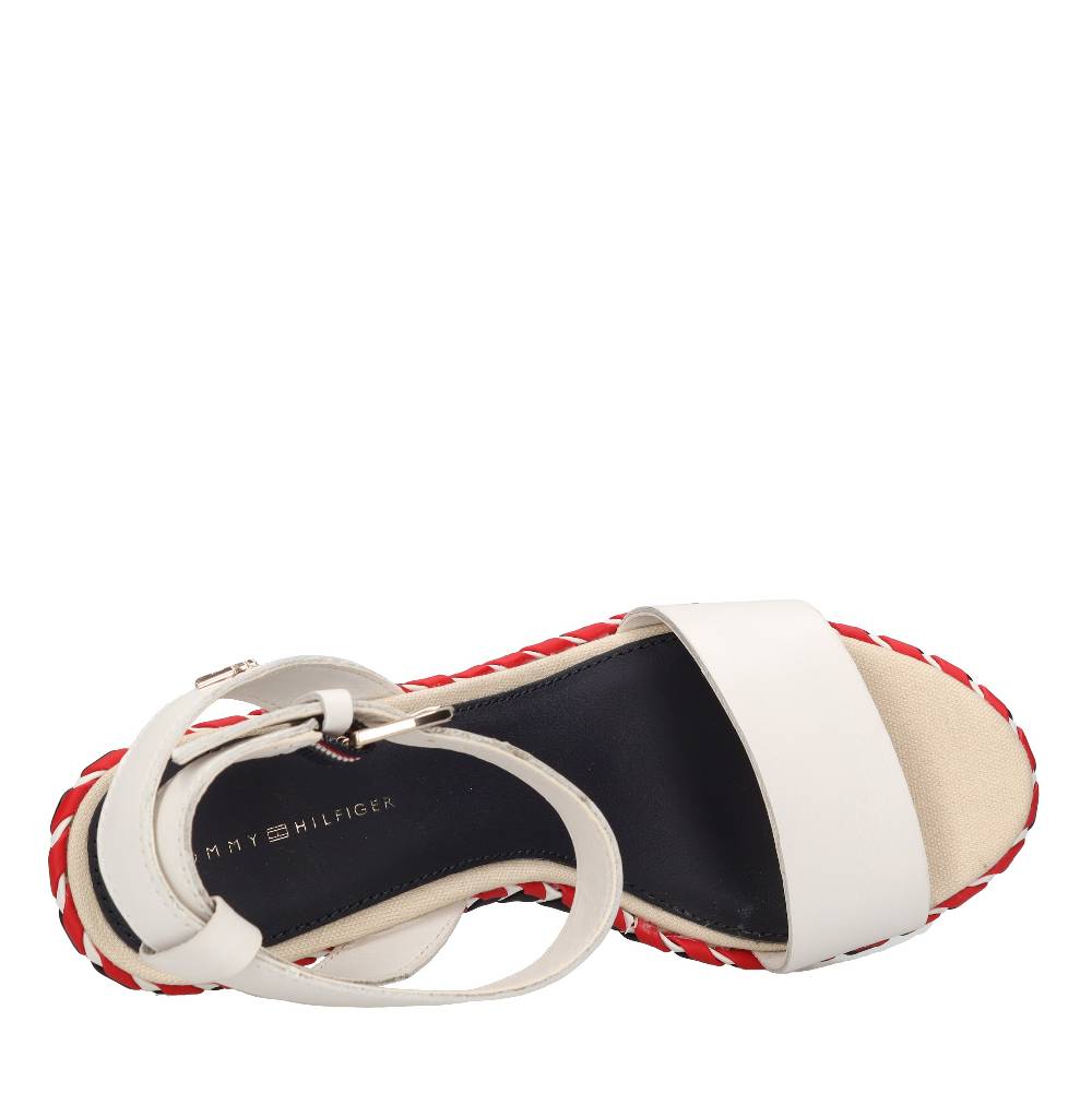 TOMMY HILFIGER Sandali con zeppa in pelle Prezzo Ridotto
