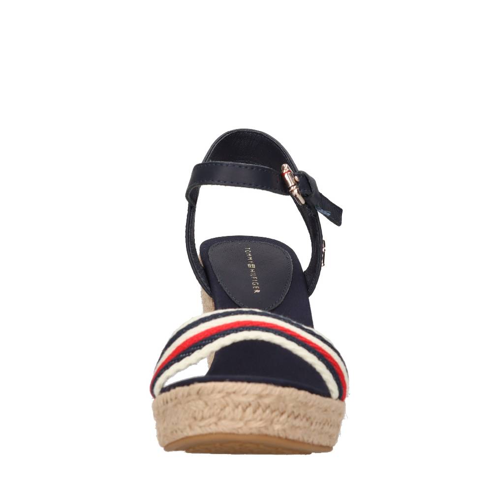 TOMMY HILFIGER Sandali con zeppa in pelle e tessuto Presa