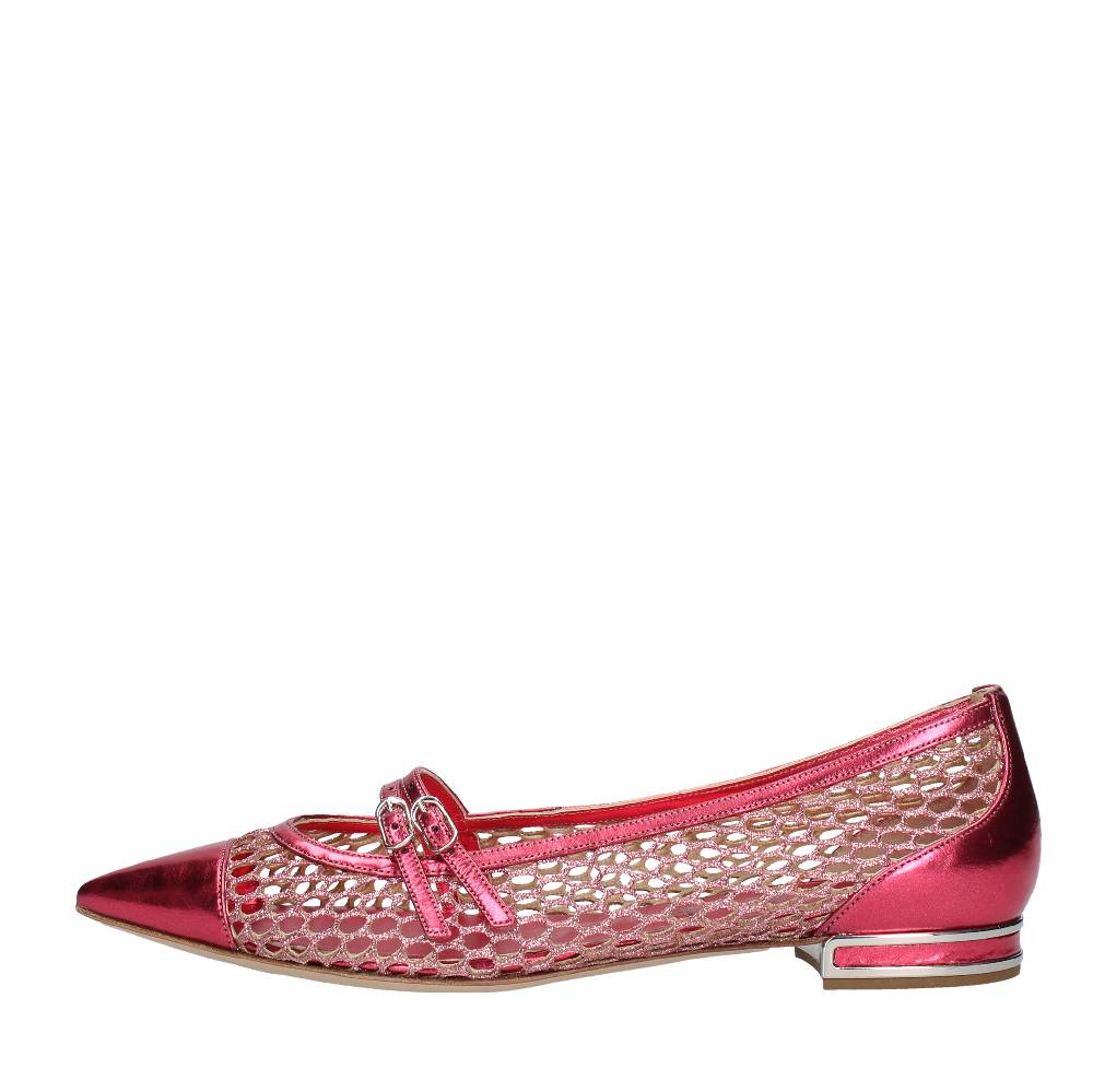 CASADEI Ballerine in pelle e tessuto