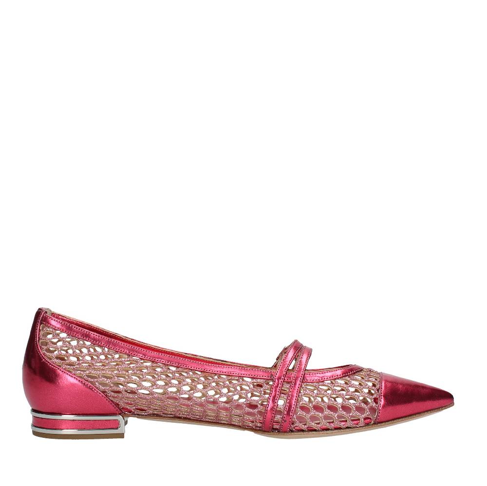 CASADEI Ballerine in pelle e tessuto Nuovo