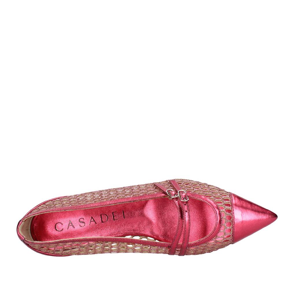 CASADEI Ballerine in pelle e tessuto Nuovo
