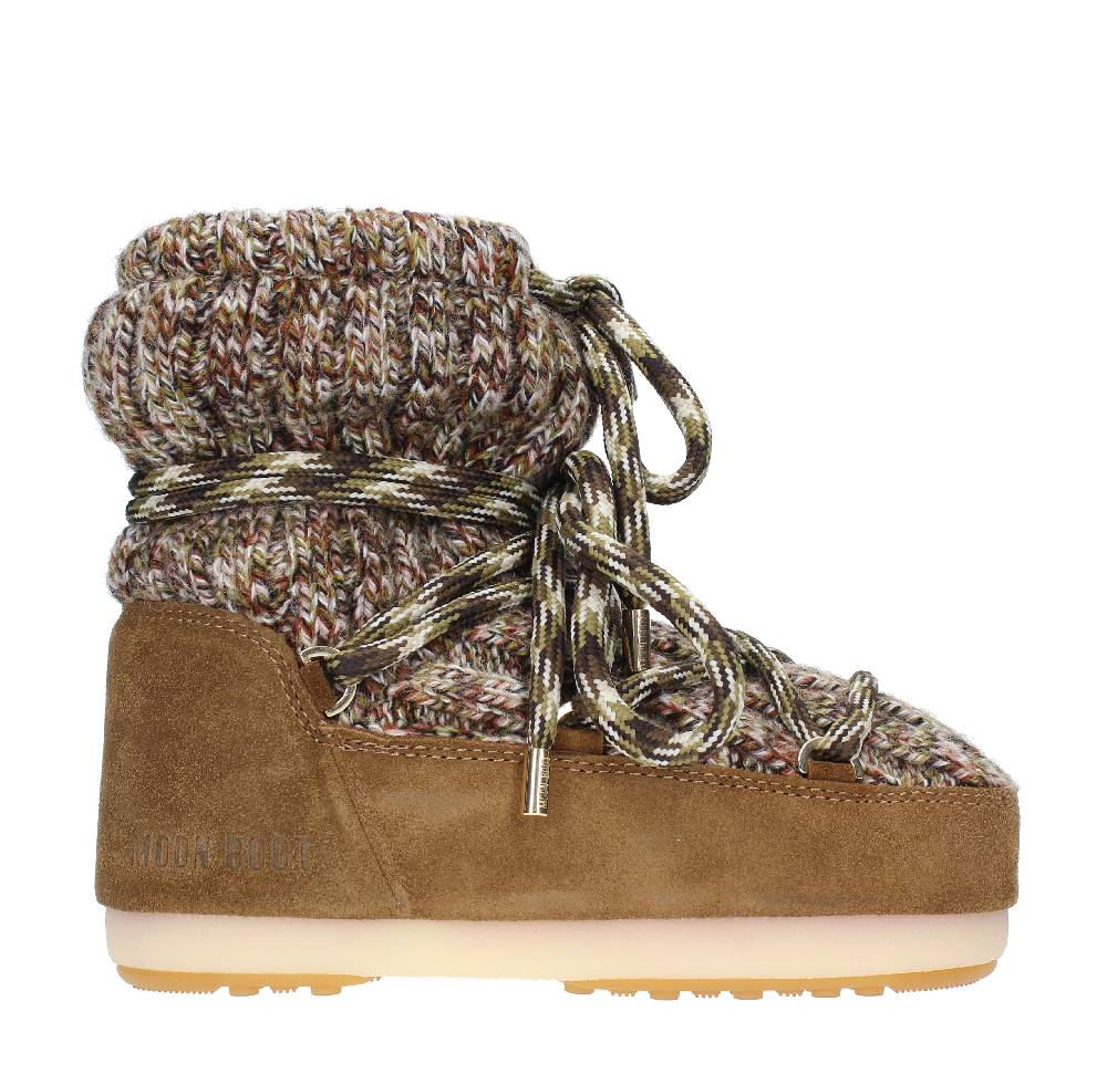 MOON BOOT Stivaletti da neve modello LOW WOOL MOON BOOT in camoscio e tessuto Economico