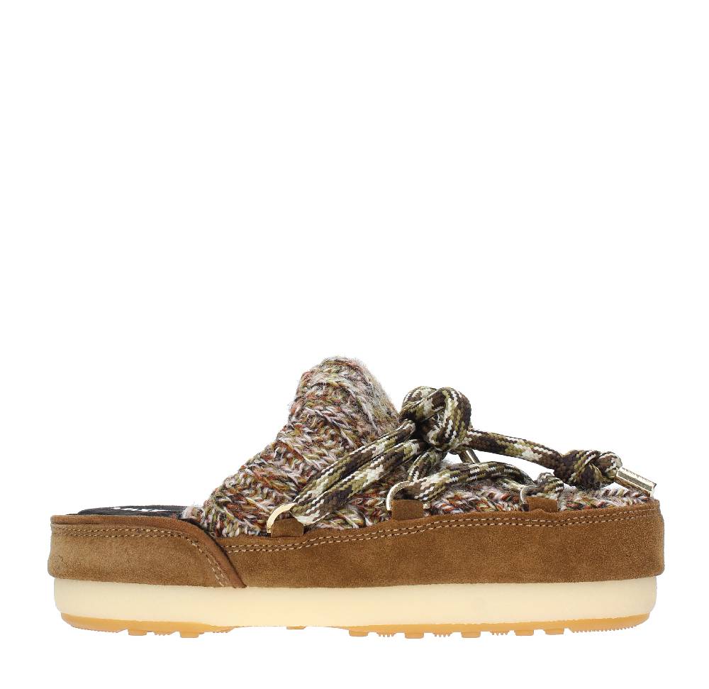 MOON BOOT Mules modello 14601200 in camoscio e tessuto Saldi