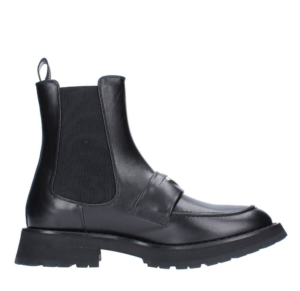 ALEXANDER MCQUEEN Stivaletti stile mocassino in pelle Italy