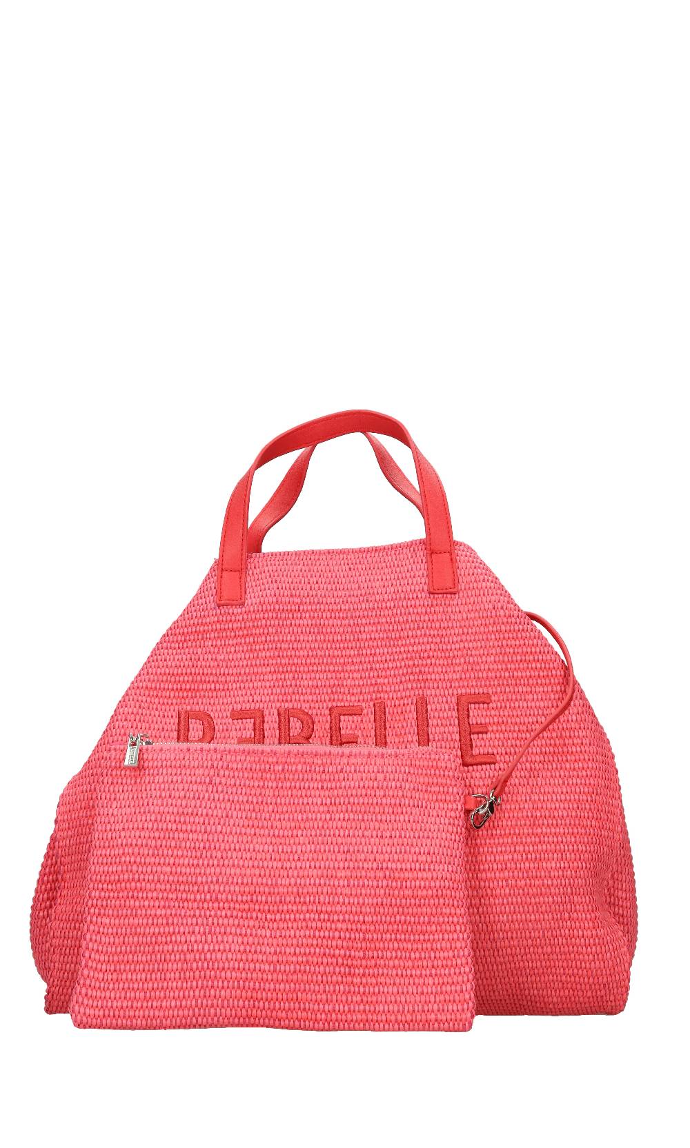 REBELLE Borsa in rafia e pelle Vendite stagionali