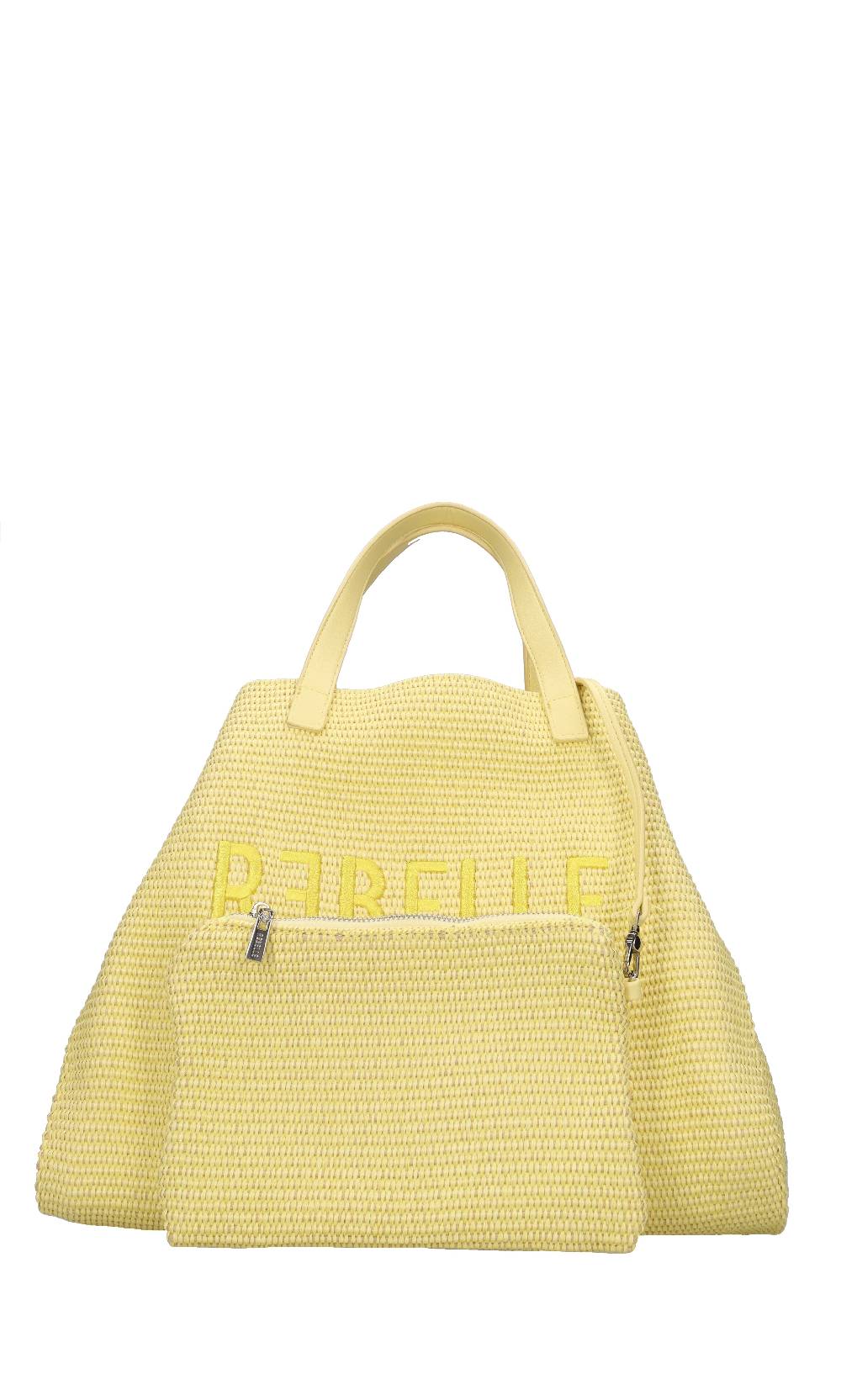 REBELLE Borsa in rafia e pelle Offerta natalizia