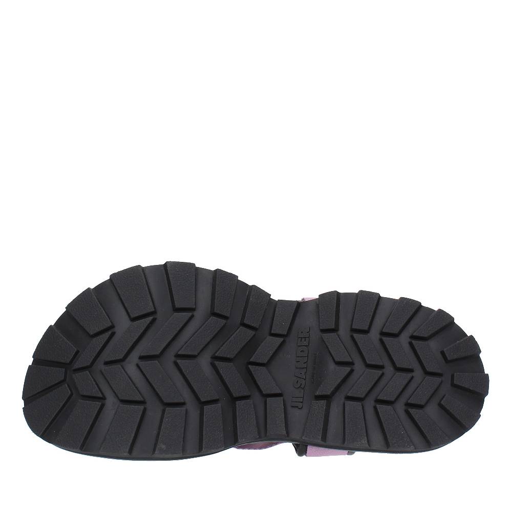 JIL SANDER Sandali flat in tessuto e pelle Lightning offer