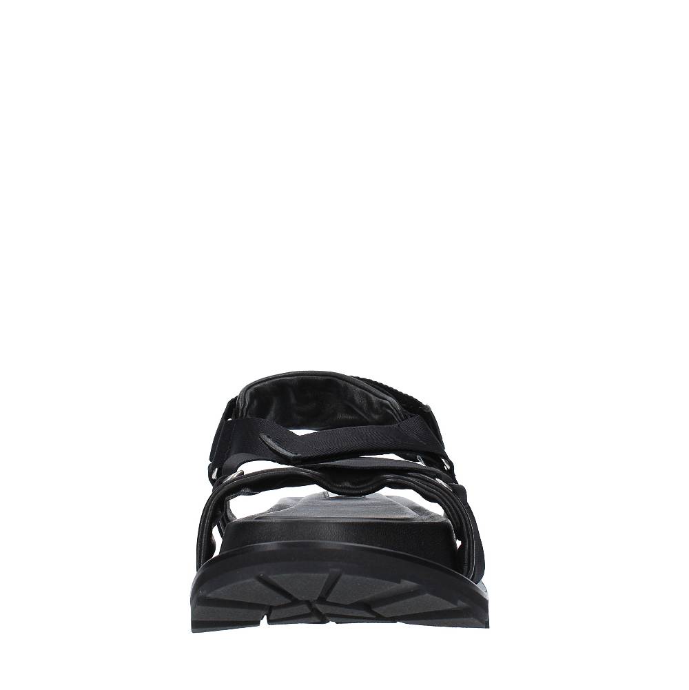 JIL SANDER Sandali flat in tessuto e pelle Grandi sconti