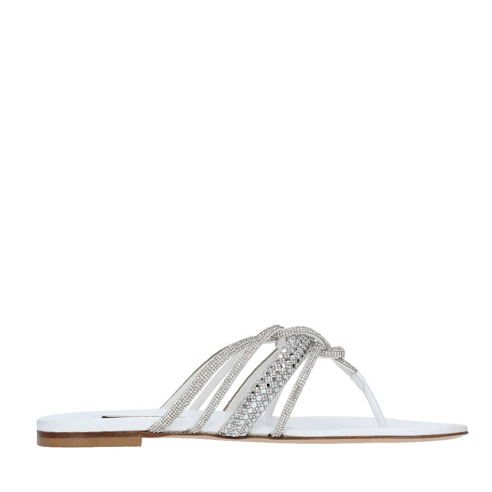 CASADEI Sandali Flat infradito CASADEI modello STRATOSPHERE tessuto strass e pelle Limitato a 3 giorni