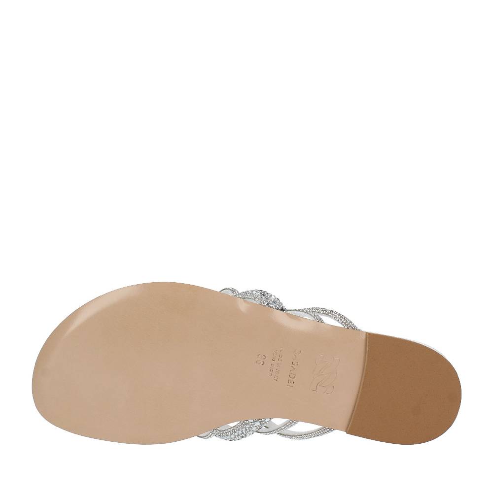 CASADEI Sandali Flat infradito CASADEI modello STRATOSPHERE tessuto strass e pelle Limitato a 3 giorni