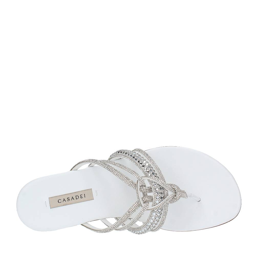 CASADEI Sandali Flat infradito CASADEI modello STRATOSPHERE tessuto strass e pelle Limitato a 3 giorni
