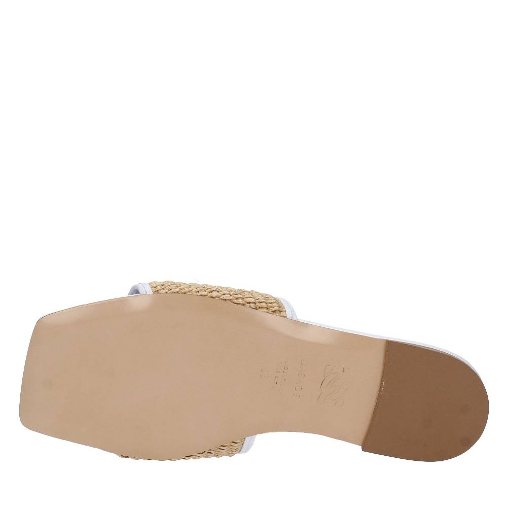 CASADEI Sandali Flat CASADEI modello PORTOFINO in pelle e raffia Black Friday Prezzi