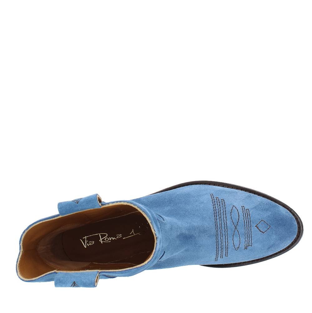 VIA ROMA 15 Stivaletti Texani modello 4035 in camoscio Sconto
