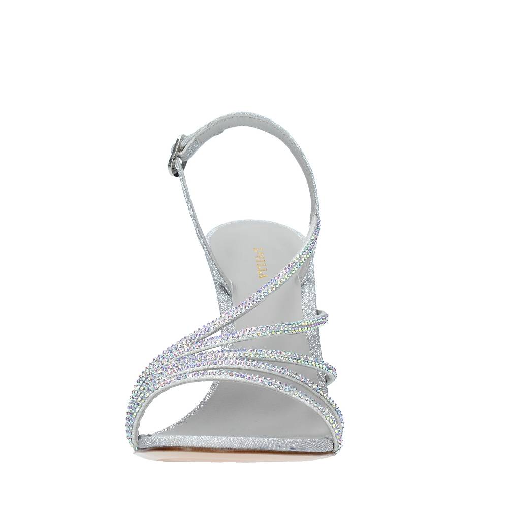 LE SILLA Sandali modello SCARLET in tessuto glitterato e cristalli In Vendita