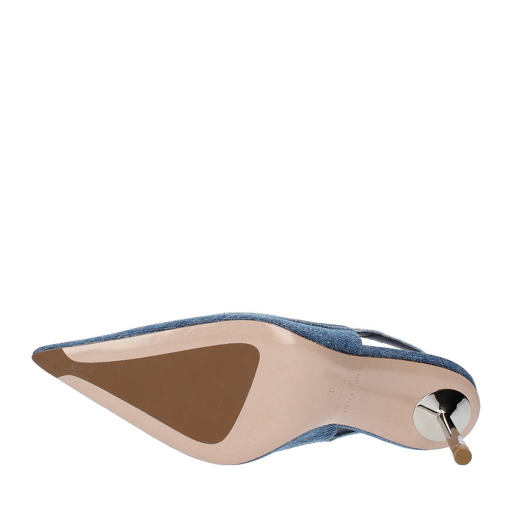 LE SILLA Décolleté Slingback modello BELLA in tessuto demin Offerte