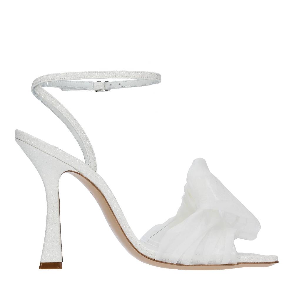 CASADEI Sandali CASADEI modello GERALDINE HELEN in tessuto glitter bianco + milk I Più Venduti