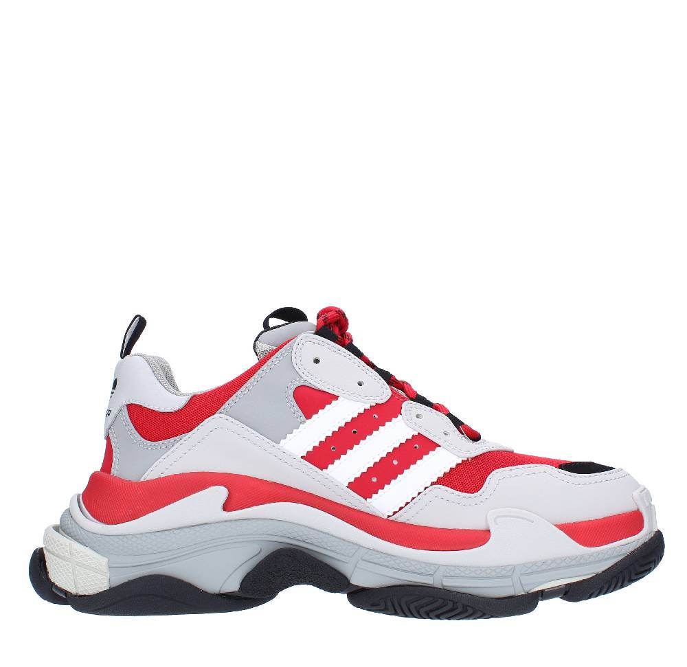 BALENCIAGA X ADIDAS Sneakers BALENCIAGA X ADIDAS TRIPLE S in doppia schiuma e mesh rosso, nero e grigio Liquidazione