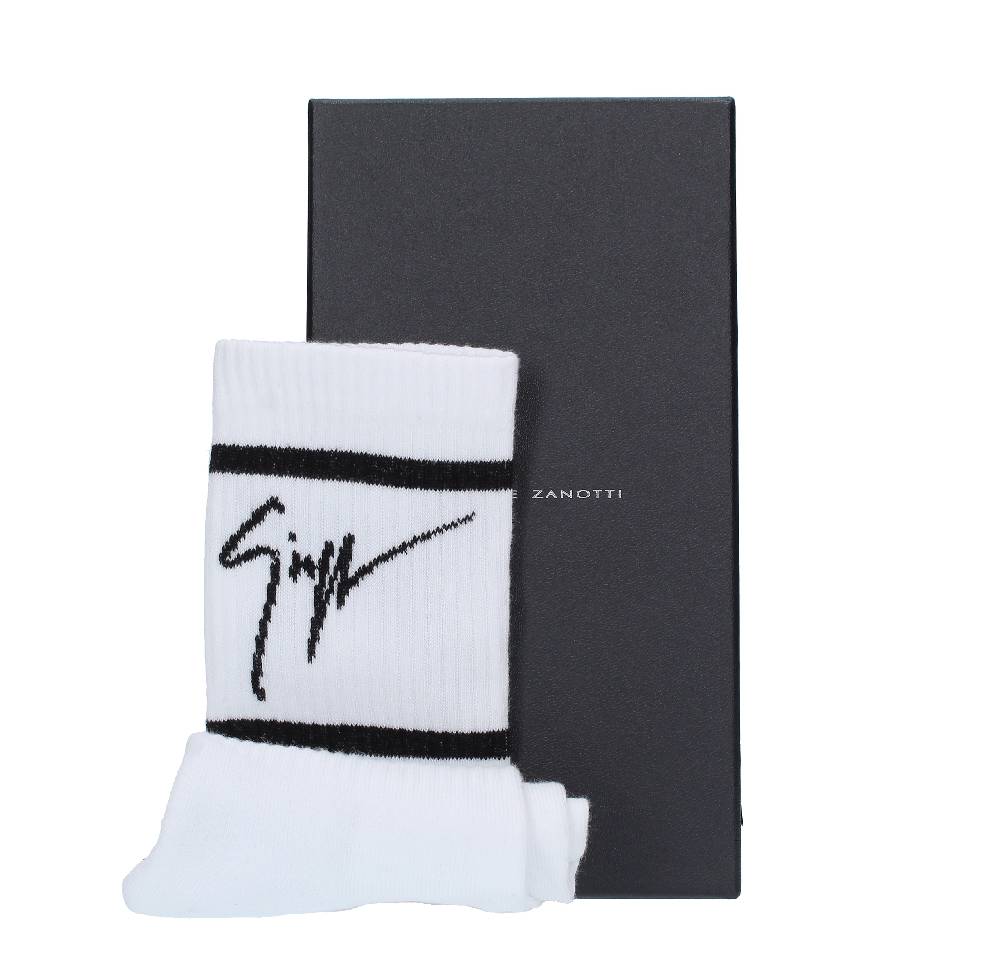 GIUSEPPE ZANOTTI Calzini in tessuto misto cotone bianco Prezzo basso