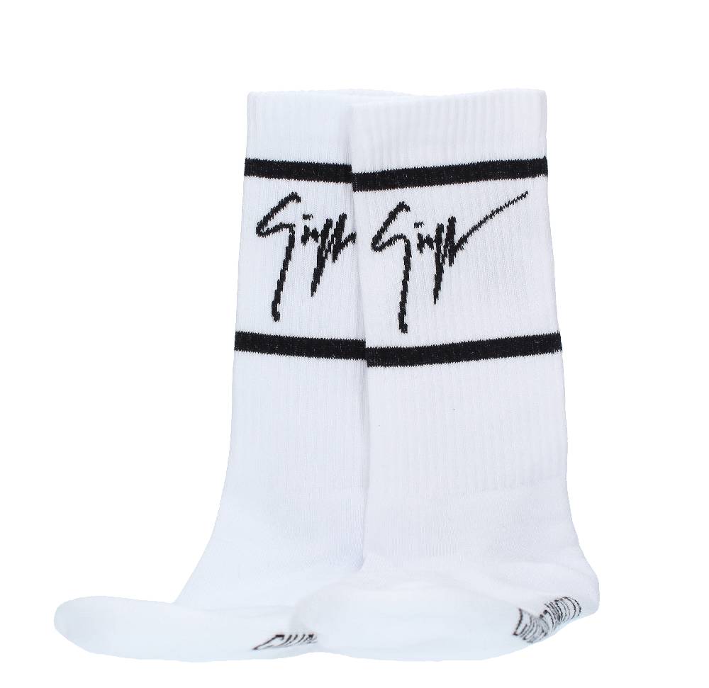 GIUSEPPE ZANOTTI Calzini in tessuto misto cotone bianco Prezzo basso