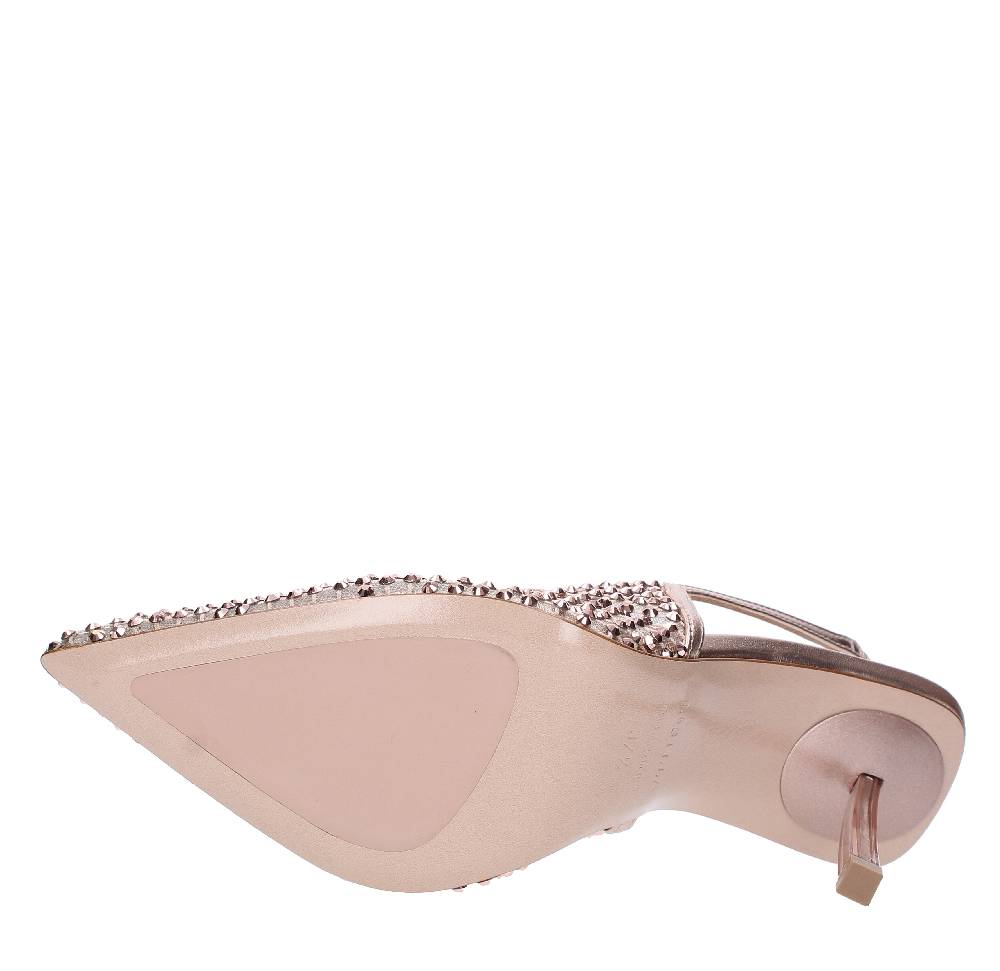 LE SILLA Décolleté Slingback in pelle laminata nylon e cristalli Super Saving Price