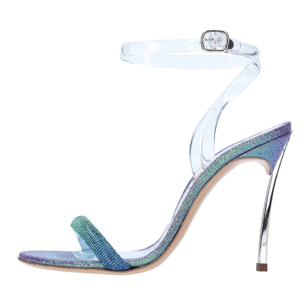 CASADEI Sandali Blade Hollywood PVC in pelle e micro strass
