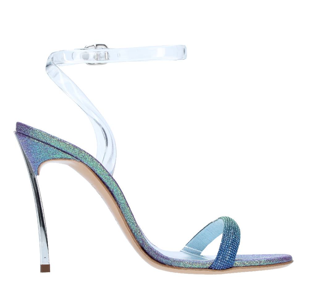 CASADEI Sandali Blade Hollywood PVC in pelle e micro strass Ritorno libero